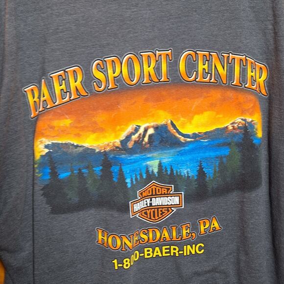 Harley Davidson Sexy mud Pin-up girl y2k vintage double sided graphic print tee - Picture 5 of 7